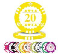 100-1000 Pcs Custom Plastic Poker Chips,Personalised Double Sided Full Color,Custom Your Logo Image Text, Design for Business Cards, Bar, Party,Corporate Events, Drink Token (Yellow)