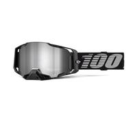 100% Armega Essential Chrome Motocross Goggles, black/white