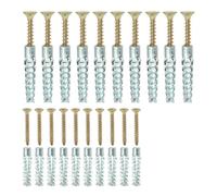100/10sets Metal Serrated Expansion Tube Self Tapping Screws Pipe Drilling Plug for Concrete Wall Anchors Bolt Kits(30 Sets)