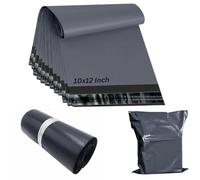 100, 10x12 Mailing Bags, Grey Parcel Delivery Bags with Self-Seal Closure, Flexible Lightweight and Tear-Proof Postal Mailing Bags, Multipack Mailing Envelope Bags