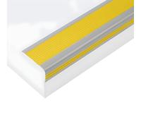 100/110/120/130 Cm Non-Slip Self-Adhesive Staircase Step Edge Protector, L-Shape Bullnose Edging Strip in Flexible Rubber(Yellow,51x1.6x0.8in)