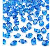 100 11x14.0mm Acrylic Ice Rocks Crystals Stones Rhinestones Ice Cubes Transparent Diamond for Home Decor Crafts Vase Party-Dark Blue-11x14.0mm 100pcs