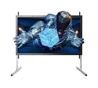 100" 120" Foldable Portable Projector Movies Screens, Outdoor Projector Screen with Stand for Backyard Home Theater Camping Party(100"(16:9))