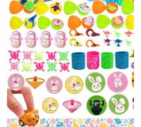 100/120 Pcs Easter Eggs with Toys Inside, Basket Stuffers Fillers Prefilled Easter Eggs Theme Party Favor with Mini Novelty Dolls for Kids Boys Girls Toddlers Easters Egg Hunt Filler Stuffer
