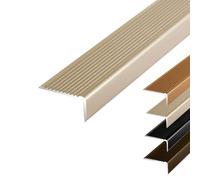 100/120cm Aluminum Stair Nosing Edge Trim, 4cm Non-Slip Metal Step Edge Protector, Wear-Resistant Waterproof Staircases Corner Trim(Beige,130cm/51in)