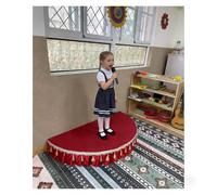 100/120cm Half Circle Stage Platform Stand，Portable Speeches Classroom Stages Riser for School Events, Mini Band Setup Performance(Large)