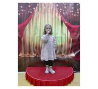 100/120cm Stage Platform Semi-Round for Speeches Event，Indoor Stable Performance Stage Riser with Skirting for Hosting Public Speaking and Singing(Large)