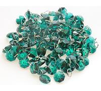 100 14mm Octagon Peacock Green Chandelier Drops Parts Cut Glass Crystals Droplets Beads Christmas Tree Vintage Chic Wedding Decorations Garlands Prisms Window Sun Catchers