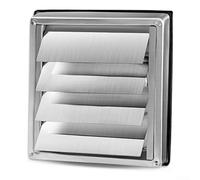 100-150mm Stainless Steel Gravity Grille, External Ducting Air Vent with Non-Return Louver for Extractor Fan Bathroom Pipe Cover Wall Ceiling Living Room(150MM)