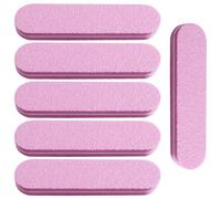 100/180 Grit Mini Nail Files, 6Pcs Thickened Professional Nail Files Set for Natural or Acrylic Nails, Double-Sided Fingernails Buffer File for Home Salon - Pink