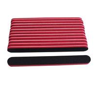 100/180 Grit Nail Files Set, 12Pcs Thickened Professional Nail Files for Natural or Acrylic Nails, Double-Sided Fingernails Buffer File for Home Salon - Black Red
