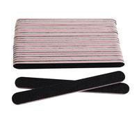 100/180 Grit Nail Files Set, 25Pcs Professional Nail Files for Natural or Acrylic Nails, Double-Sided Fingernails Buffer File for Home Salon - Black