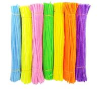 100/200/300/400/500pcs Chenille Stems Pipe Cleaners Children Kids Plush Stick Strips Educational Craft Toy DIY Handmade Supplies(Mix Color 1,200 pcs)