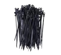 100/200/300/500PCS Screw Hole Cable Ties Reusable Fixed Nylon Self Locking Cord Straps Fastening Loop Office(Black,300 Pcs)