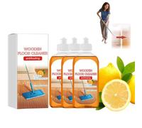 100/200/300ml Multi-Surface Floor Cleaner, 5-in-1 Wood Floor Polish & Stain Remover with Orange Scent, Gentle Formula for Hardwood Tile Floors, Long-Lasting Shine & Freshness (3PCS)