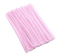 100/200/300pcs DIY Plush Tinsel Stem Wired Twist Stick Colorful Chenille Stems Pipe Cleaner Hair Strip Handmade(Pink,200PCS)
