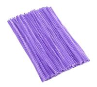 100/200/300pcs DIY Plush Tinsel Stem Wired Twist Stick Colorful Chenille Stems Pipe Cleaner Hair Strip Handmade(Light Purple,200PCS)