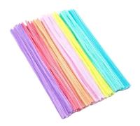 100/200/300pcs DIY Plush Tinsel Stem Wired Twist Stick Colorful Chenille Stems Pipe Cleaner Hair Strip Handmade(Multi-color,100pcs)