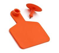 100/200 Pieces Blank Cattle Ear Tags PE Precision Large Size Livestock Identification Ear Tags for Cattle Pig Goat Sheep Calf Animals (Blue) Orange small100pcs