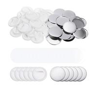 100/200 Sets Blank Badge Pin Button Maker Parts Material Supplies 25mm 32mm 37mm 44mm 50mm 58mm 75mm DIY Buttons Making Compatible and Multi-Use(100Set 32mm)