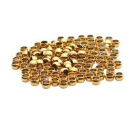 100-200Pcs 1.5 2 2.5 3mm Stainless Steel Ball Stopper Crimp End Beads Positioning Spacer Beads for DIY Jewelry Making Bracelets(100pcs Gold Color,Dia 3mm)