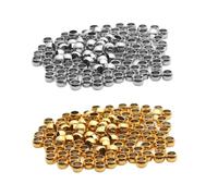 100-200Pcs 1.5 2 2.5 3mm Stainless Steel Ball Stopper Crimp End Beads Positioning Spacer Beads for DIY Jewelry Making Bracelets(200pcs Mix Color,Dia 2mm)