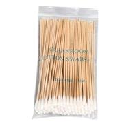 100/200Pcs 6 Inch Long Wooden Handle Cotton Swabs Single-Head Cleaning Sterile Sticks Applicator For Wound Clean Oil Makeup Eyeshadow Brush Remover Tool