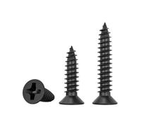 100/200pcs Black KA Electronic Small Screws Self-tapping Countersunk Flat Head M1-M4(6mm,M1.7 (200Pcs))