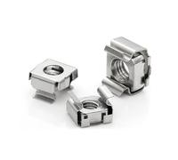 100/200pcs Card Cage Nut M4 M5 M6 M8 304 Stainless Steel Floating Nuts Square Snap-In Nut(200pcs M6)