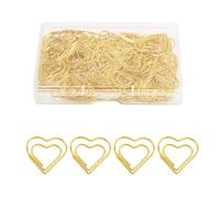100/200Pcs Colored Heart Metal Clips for Photo Note Card Management Creative Clips
