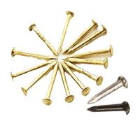 100-200pcs Golden Silver Antique Brass Bronze Iron Small Mini Round Head Wire Nail Tack(Silver 1.1x10mmx200)