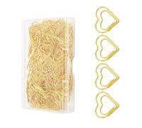 100/200Pcs Heart Shape Paper Clips Colored Metal Paperclip Document Organiser Clip for Document Journal Scrapbooking Creative Clips