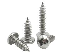 100/200pcs M1.6 .7 .8 M2 304 Stainless Steel Small Cross Pan Round Head Self Tapping Screw(10mm,M1.6-200pcs)