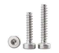 100/200pcs M1.7 M2 .3 .6 M3 .5 M4 M5 M6 304Stainless Steel Thin Round Cylindrical Head Hexagonal Self Tapping Flat Tail Screw(14mm,M2.6-200pcs)