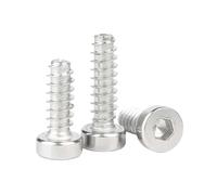 100/200PCS M1.7 M2 M2.3 M2.6 304Stainless Steel Thin Round Cylindrical Head Hexagonal Self Tapping Flat Tail Screw(12mm,M2.6-100pcs)