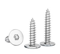 100/200pcs M2 .3M2.6M3 M4 M5 M6 304 Stainless Steel Flat Head Hexagonal Self-tapping Screws Round(8mm,M2 (200PCS))