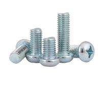 100/200pcs M2 .5 M3 M4 M5 M6 M8 Carbon Steel Grade 4.8 Galvanized Cross Recessed Iron Pan Head Screw(8mm,M3-200pcs)