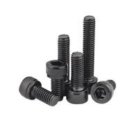 100/200pcs M2 .5 M3 M4 M5 M6 M8 M10 M12 Black 304 Stainless Steel Cup Head Hex Screw Cylindrical Extended Bolt(10mm,M2.5-200pcs)