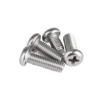 100/200pcs M3 M4 M5 M6 M8 304 Stainless Steel Cross Recessed Pan Head Screw Round Machine Bolts(20mm,200pcs M4)