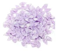 100/200Pcs Mix noeud Ruban Satin Ribbon Bows 25mm Hand Bow-Knot Tie Small Bows for Crafts Christmas Party Decor Accessories-Light Purple-100pcs