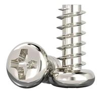 100/200pcs PB Nickel Plated Pan Head Self-tapping Screws(6mm,M1.7 (200Pcs))