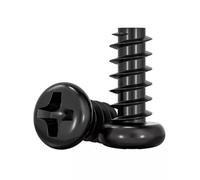 100/200pcs PB Pan Head Black Electronic Screws Self-tapping Phone Computer Screw M1-M4(6mm,M1.7 (200Pcs))