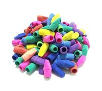 100/200Pcs Pencil Top Erasers with Rich Colors for Students Teachers and Offices Use Multicolored Eraser Headpieces Pack