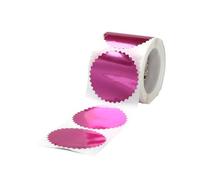 100 / 250PCS 45mm Serrated Edges, Silver Golden Rednes Certificate Wafer Company Seal Labels Clear Printing Stickers