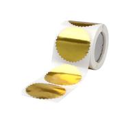 100 / 250PCS 45mm Serrated Edges, Silver Golden Rednes Certificate Wafer Company Seal Labels Stickers for Cosmetics