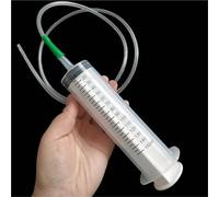 100/300/550ml Large Capacity Syringes Oil Pump With 1m Hose Pet Feeding Measuring Hydroponics Nutrient Veterinary Metal Feeding Gun(150ML)