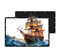 100-300 Inch 16:9 4K HD Foldable Projector Screen, Washable and Wrinkle-Free Windproof Outdoor Movies Screen with Black Backing, 1.4 Gain, 178° Viewing Angle(150 in(332x187cm))