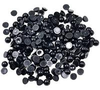 100-300 Pieces/Piece Reusable Plastic Half Round Imitation Pearl Flat Back Beads Black 4/6/8 / 10mm-6mm Approx. 200 Pieces Practical Treatment