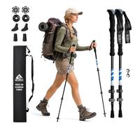 100% 3K Carbon Fibre Trekking Poles 2 Pack - Ultralight Walking Sticks for Hiking. Collapsible Lightweight Hiking Poles for Men Women Camping Ramble Outdoor. (100% 3K BLUE)
