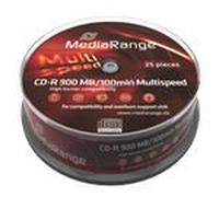 100 (4 x 25) MediaRange Blank CDs Cake25 CD-R 900MB 100min